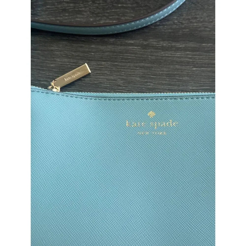 Kate Spade Schuyler Small Crossbody Purse Bag Smoky Blue Gold Tone Hardware